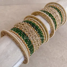 Bilkis Luxury Midi Bangle Set - Green