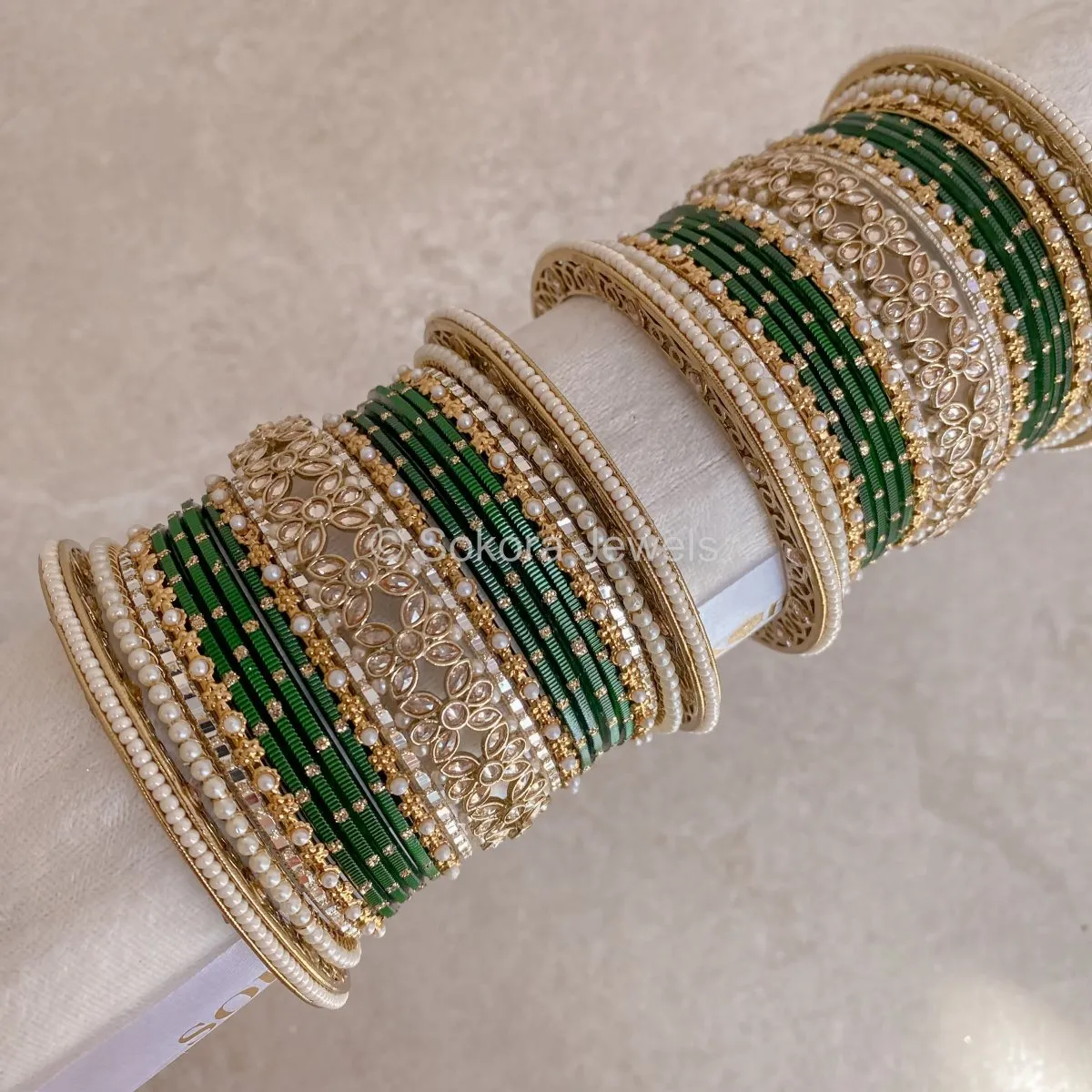 Bilkis Luxury Midi Bangle Set - Green