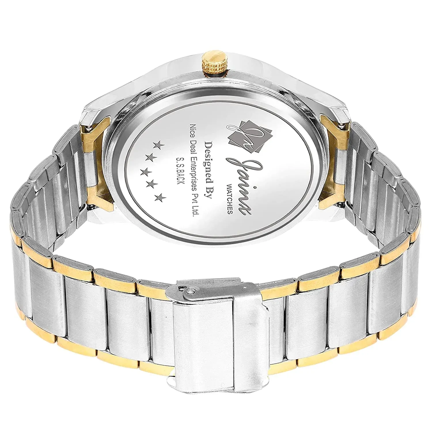Black Dial Gold Plated Steel Analog Watch - For Men JM1174