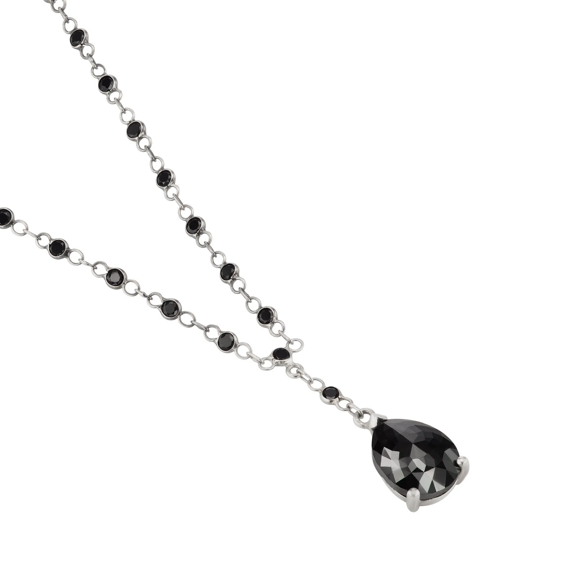 Black Diamond Pear Shape Necklace