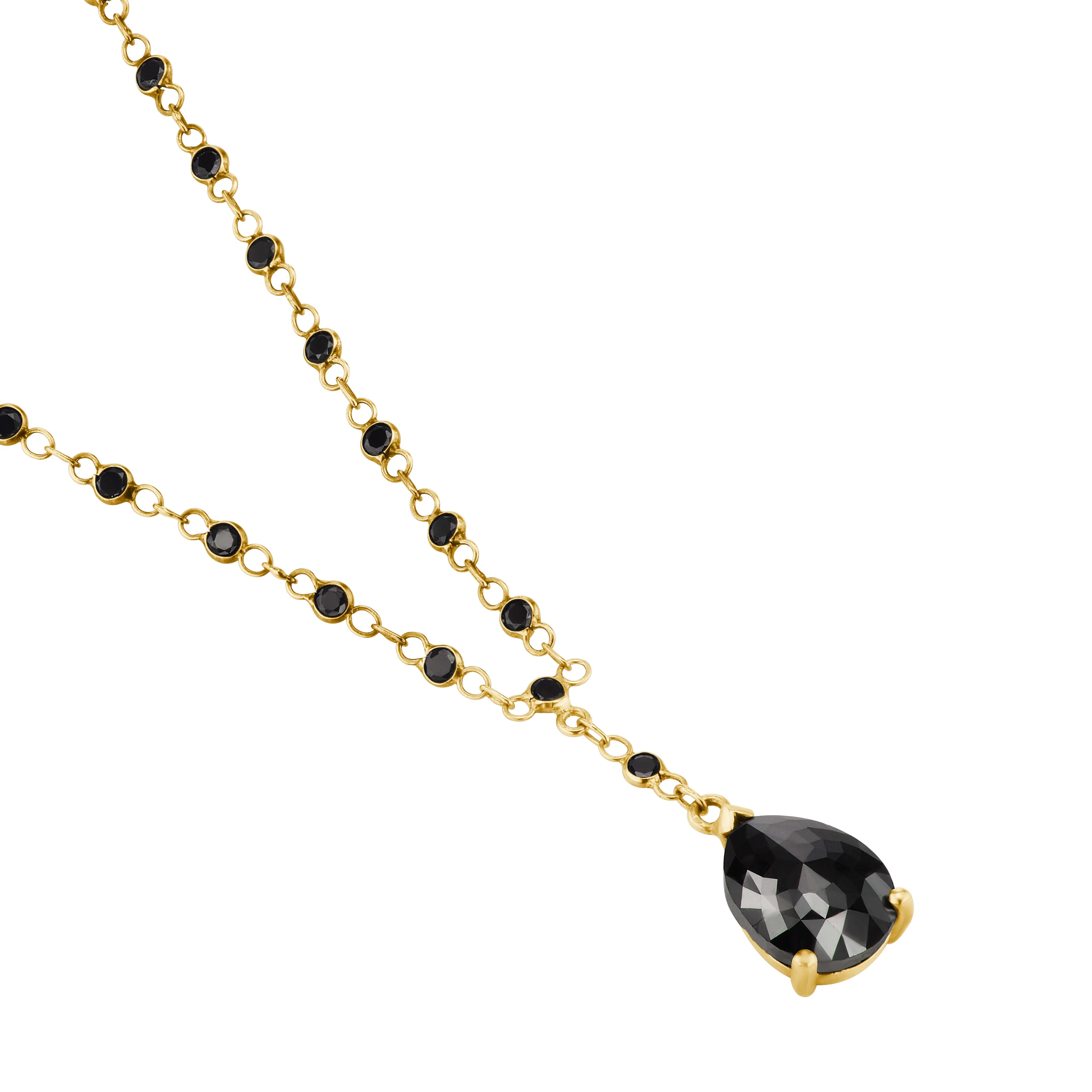 Black Diamond Pear Shape Necklace