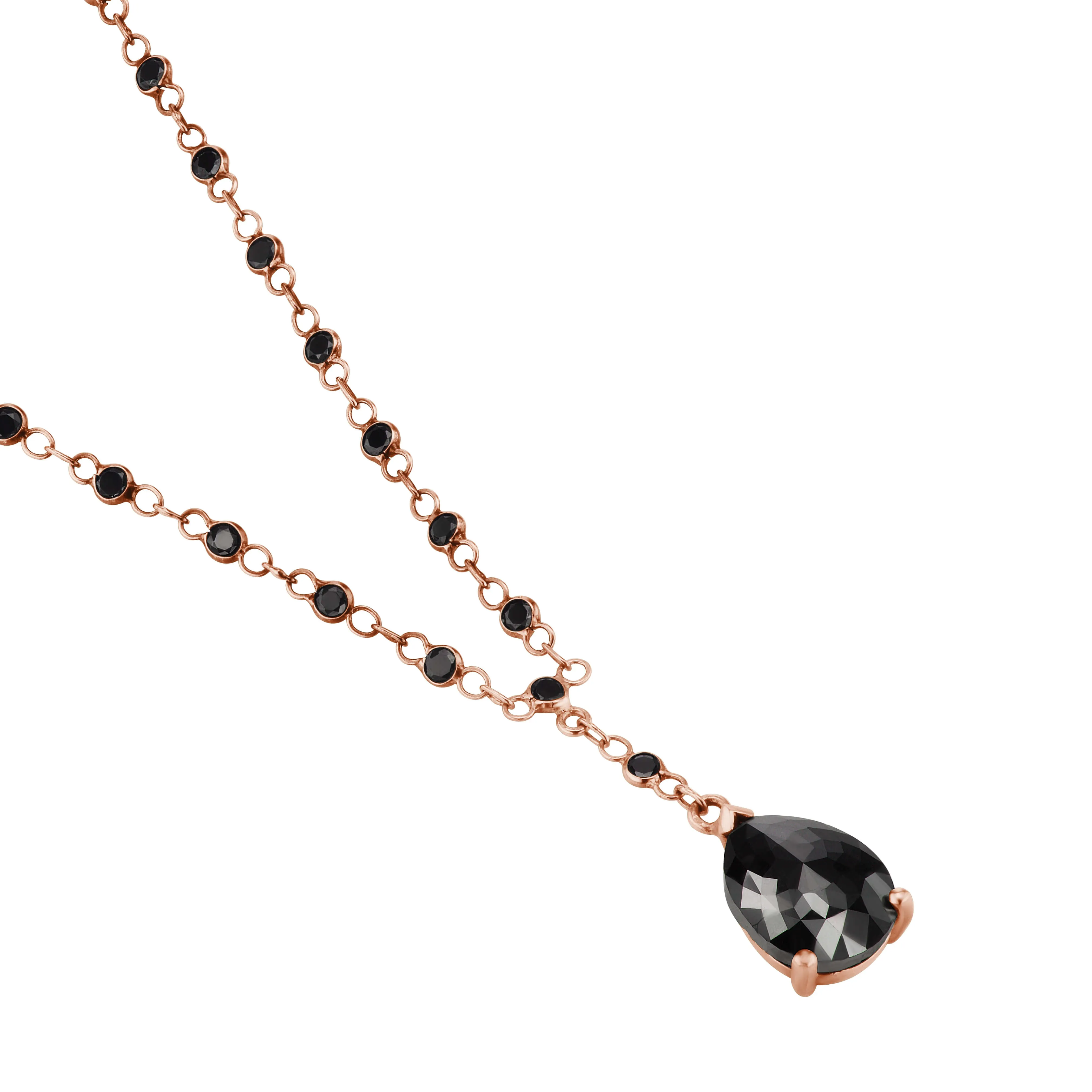 Black Diamond Pear Shape Necklace