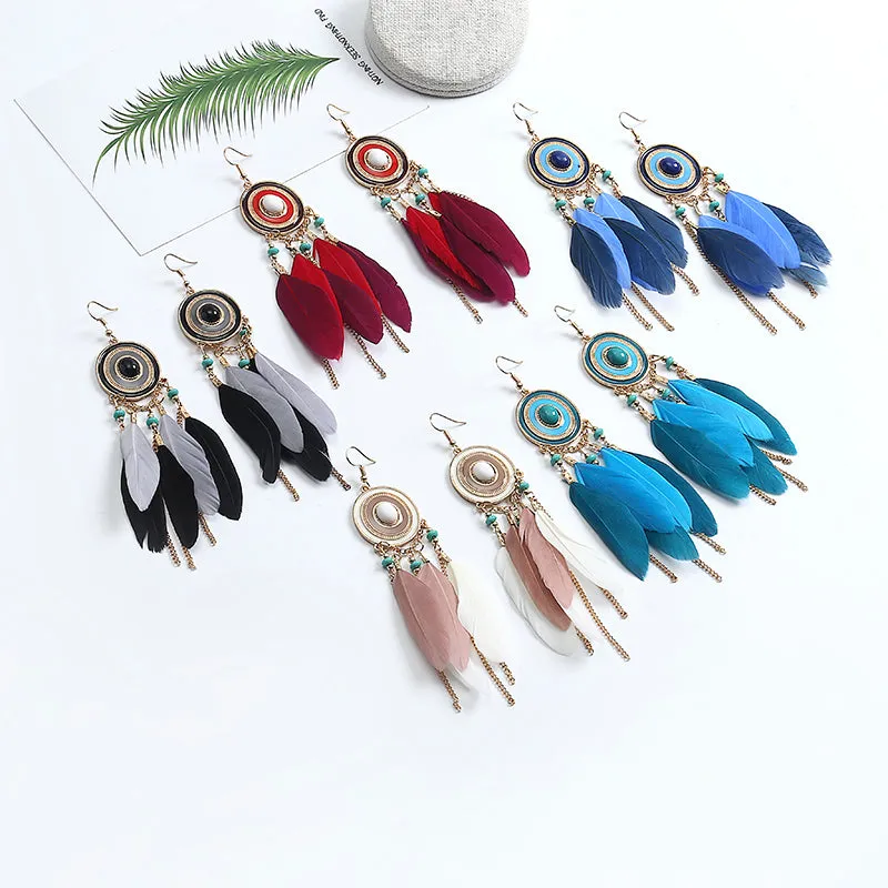 Boho Feather Earrings #B0002