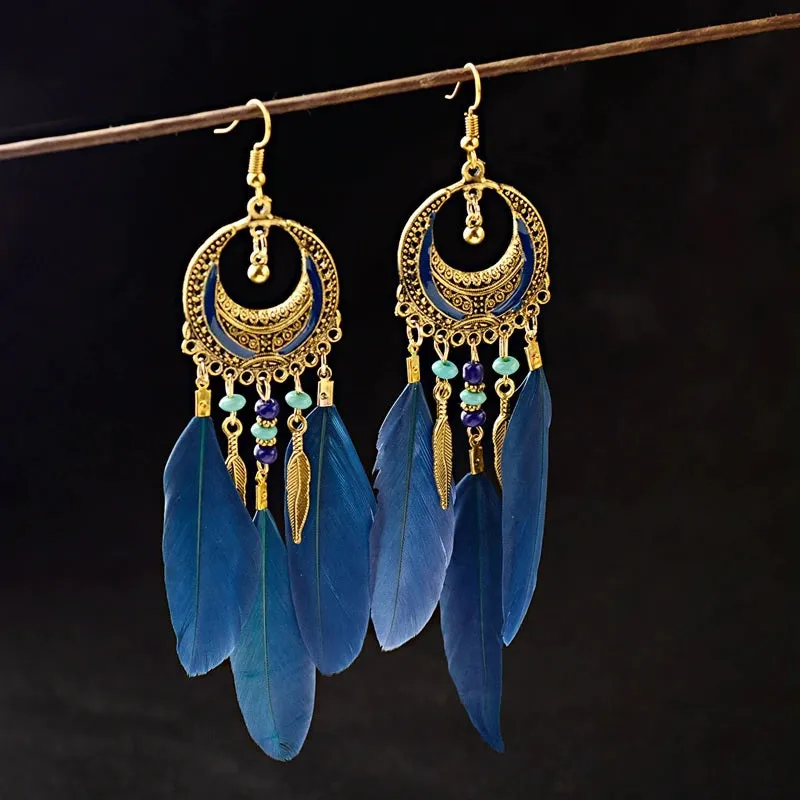 Boho Mantra Feather Earrings
