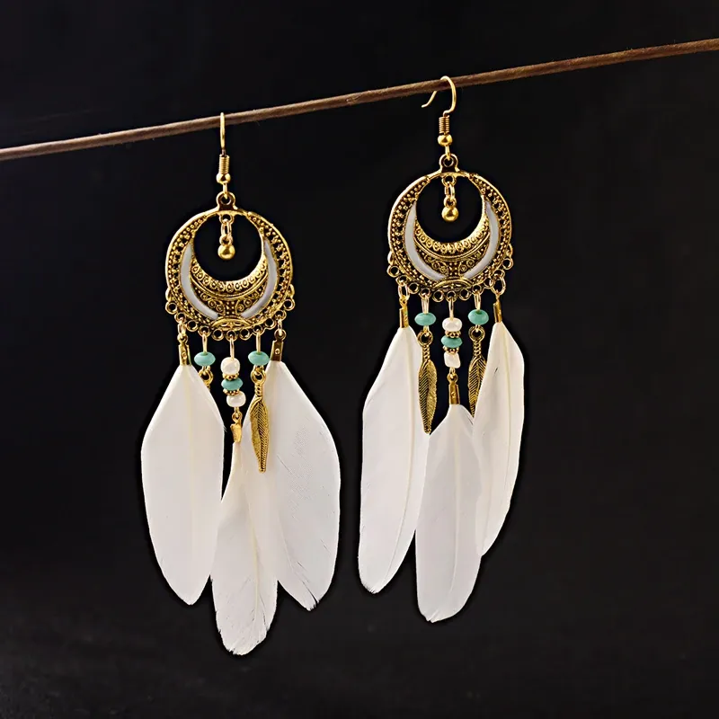 Boho Mantra Feather Earrings
