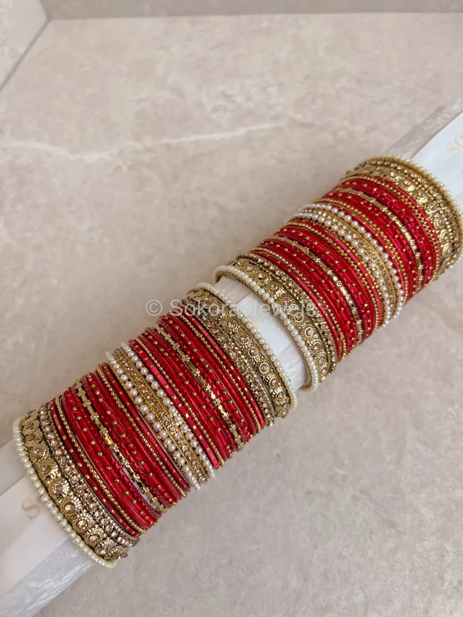 Bridal Red Bangle Set
