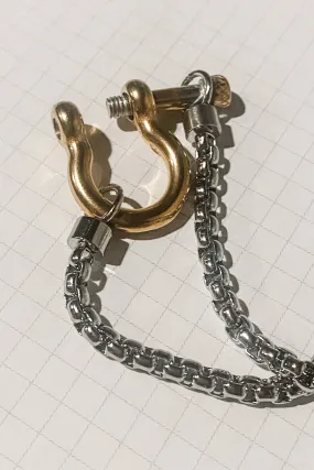 Carabiner Horse Bit Necklace: Two Tone