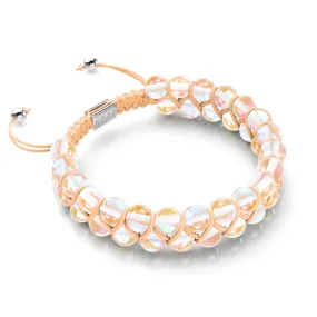 Champagne Supernova | Silver | Double Galaxy Glass Bracelet