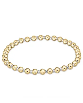 Classic Grateful Pattern 4mm Bead Bracelet - Mixed Metal