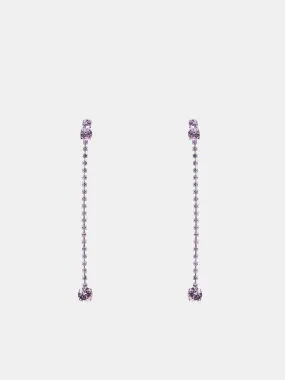 Crystal Strand Drop Earrings (904723-SILVER)