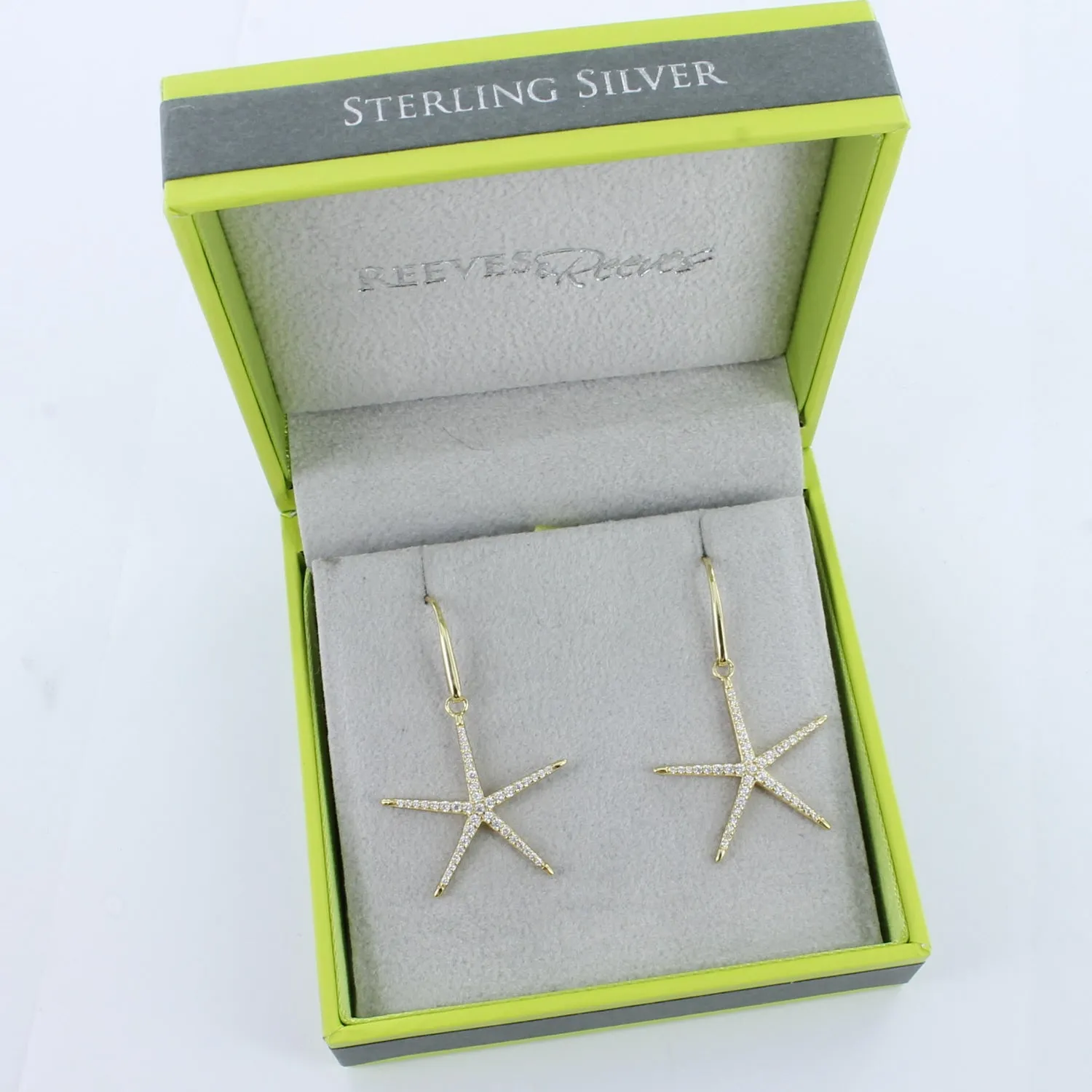 CZ Starfish Drop Earrings