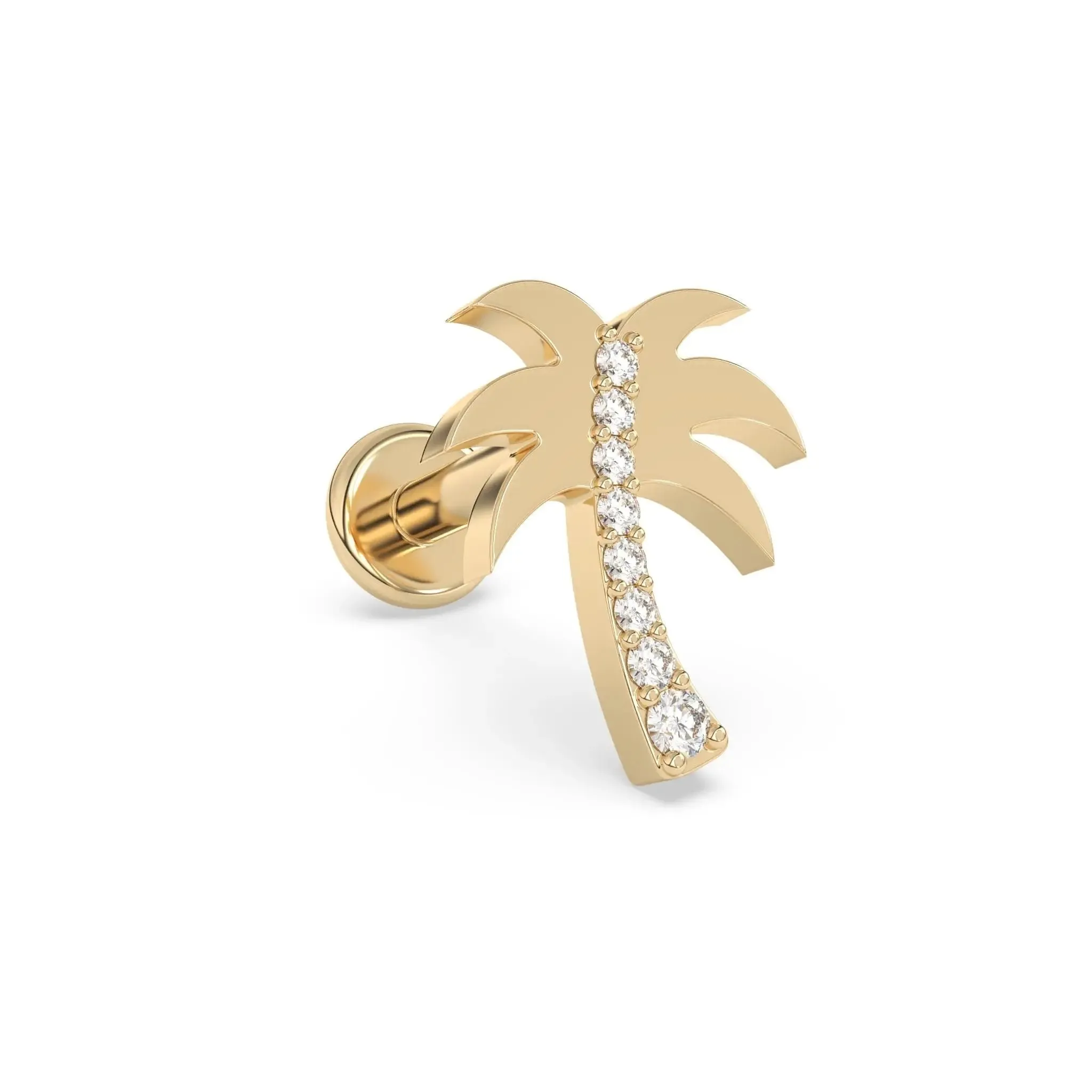 Diamond Palm Tree Stud
