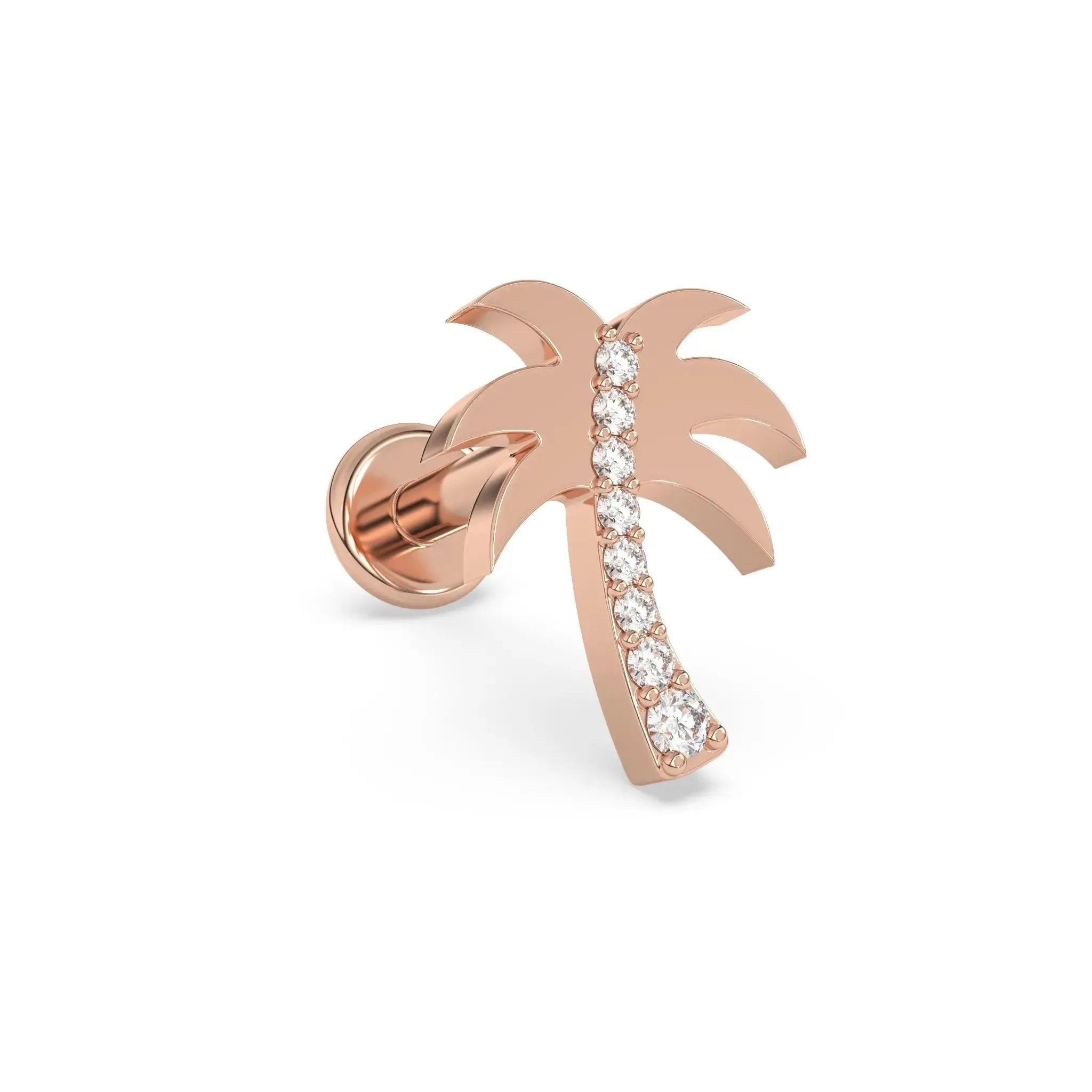 Diamond Palm Tree Stud