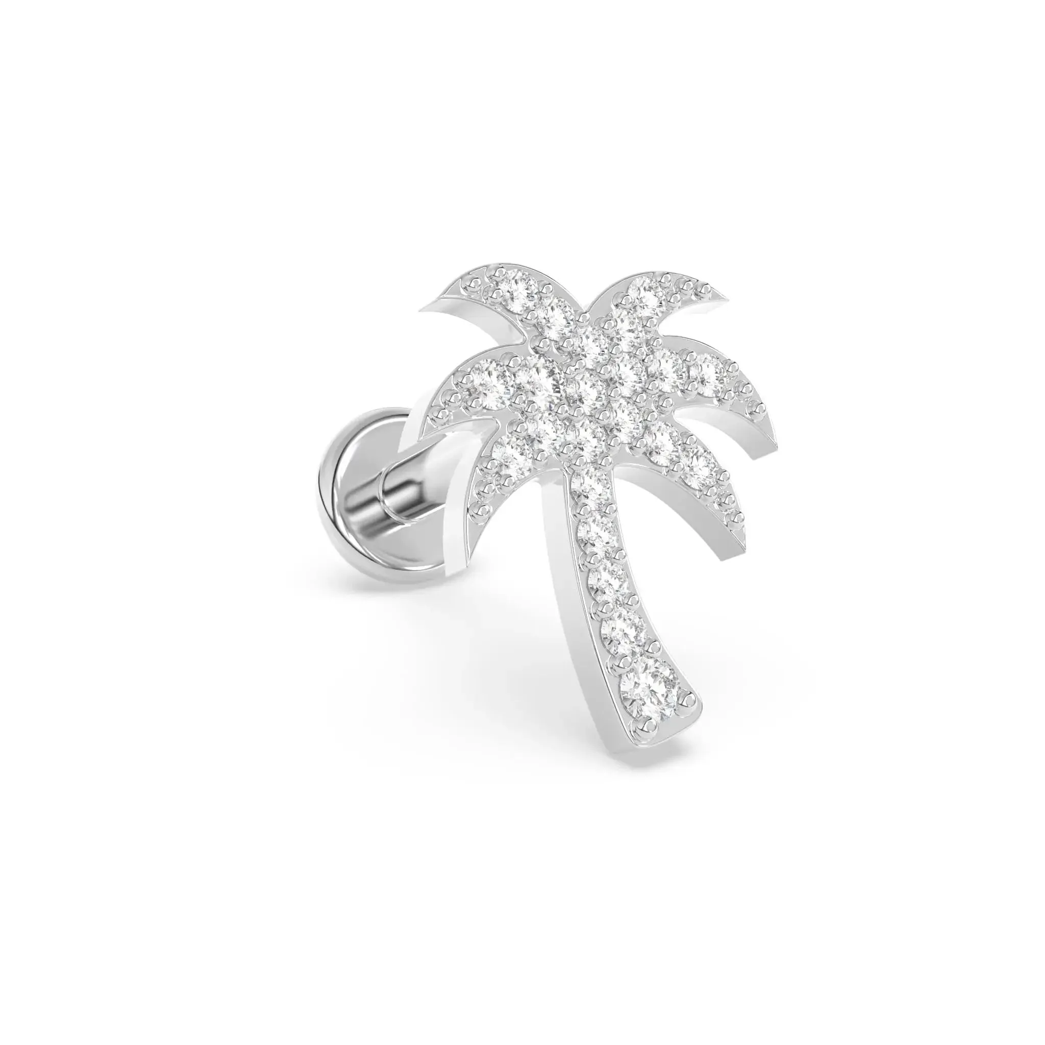 Diamond Palm Tree Stud