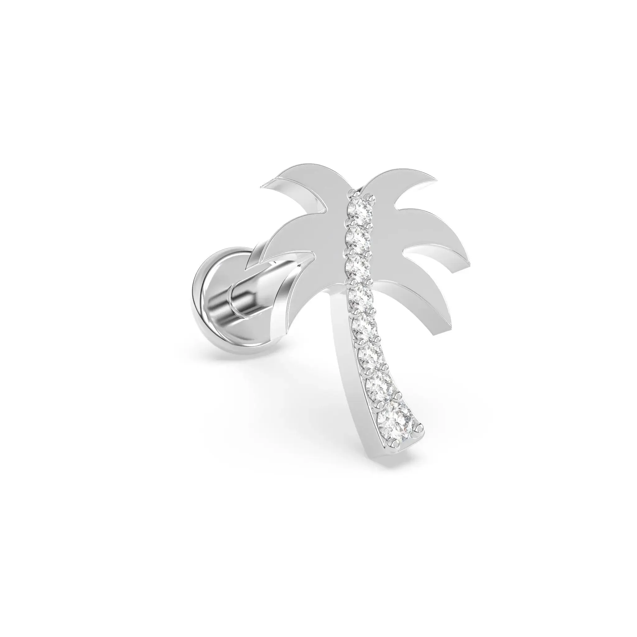 Diamond Palm Tree Stud