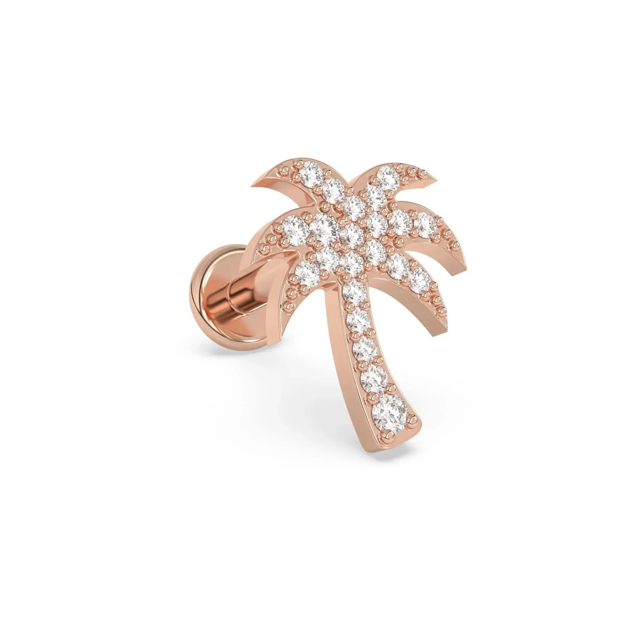 Diamond Palm Tree Stud