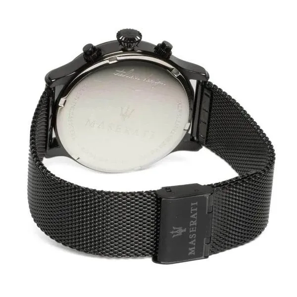 EPOCA 42mm Black Steel Mesh Watch