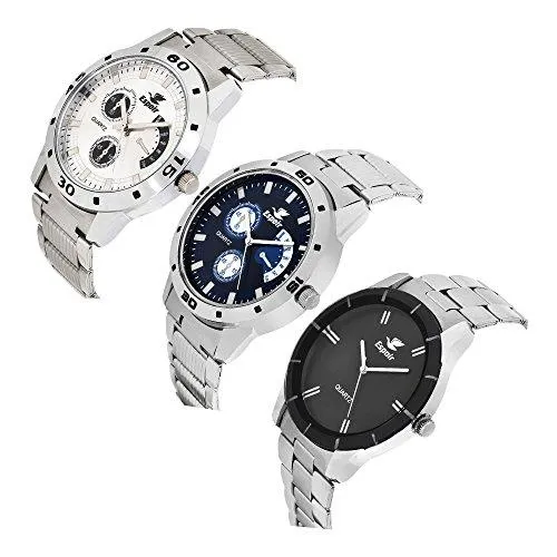 Espoir Combo of 3 Analogue Multicolor Dial Mens Watches-Combo 109 Espoir Bahubali
