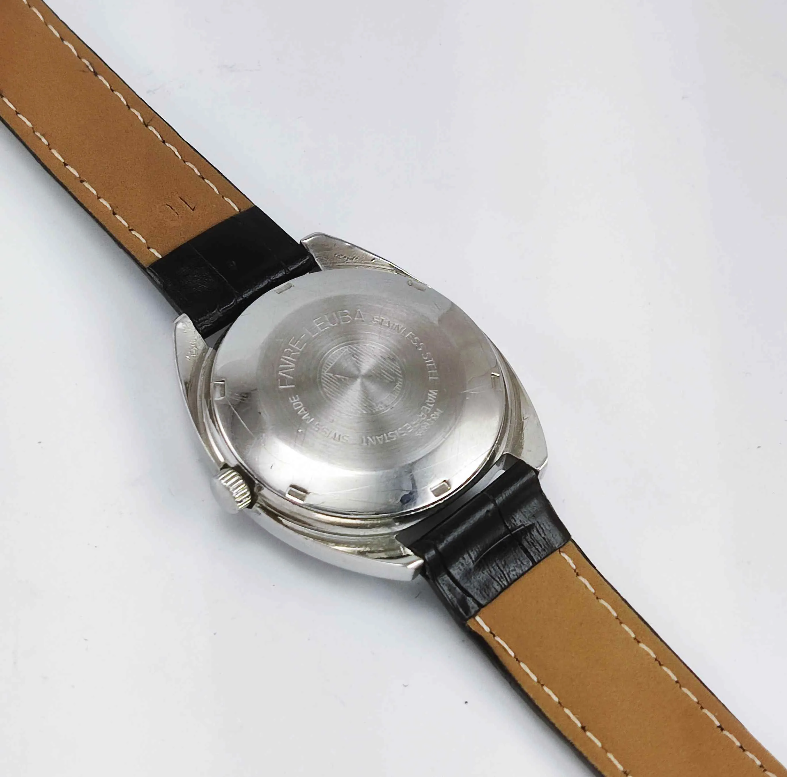 Favre Leuba Geneve Duomatic 908 Brown Dial 17 Jewels Men's Automatic Watch