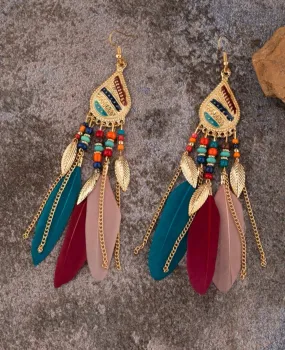 Feathered Dangle Earrings