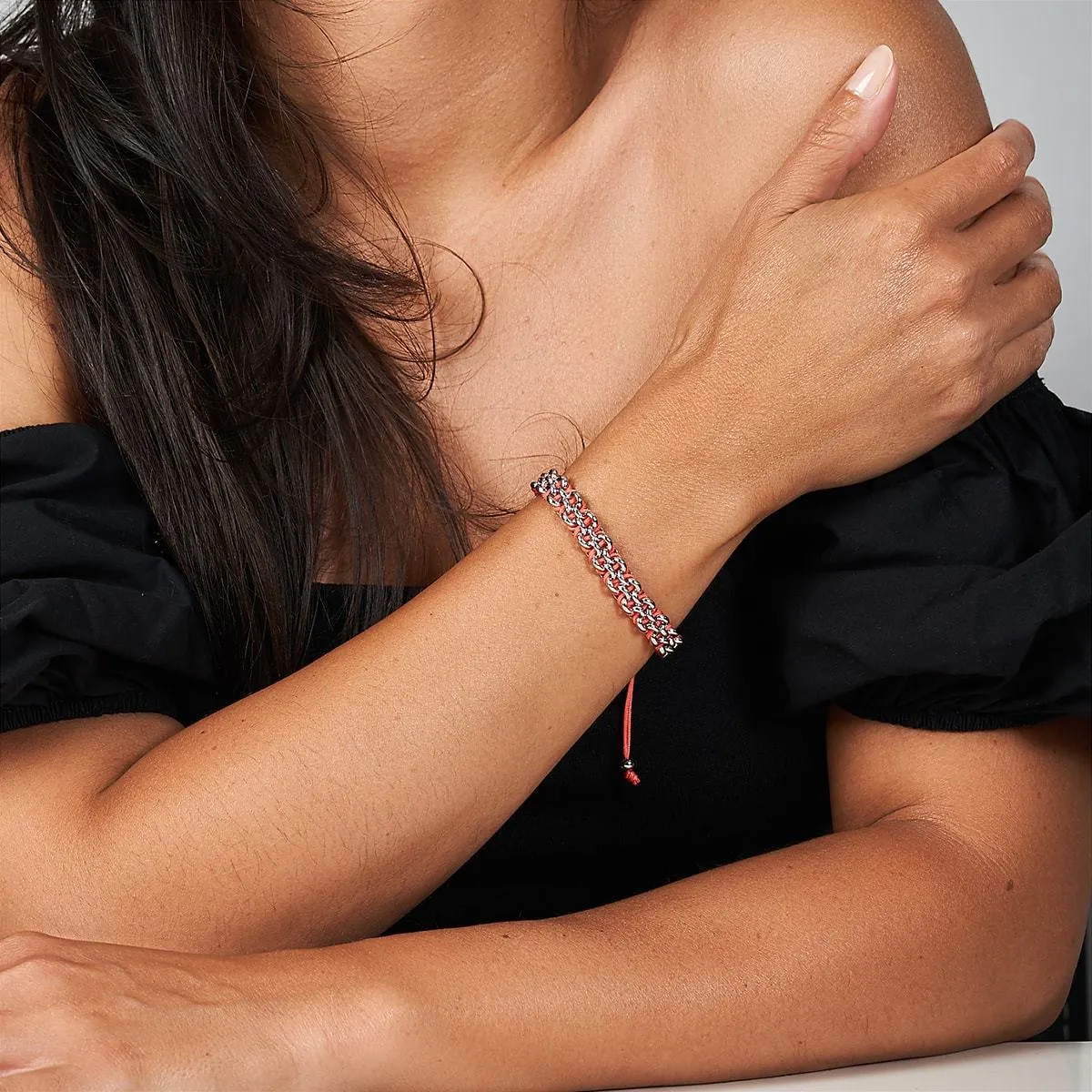 Flamingo Links | Mini Kismet Bracelet | Pink x Silver