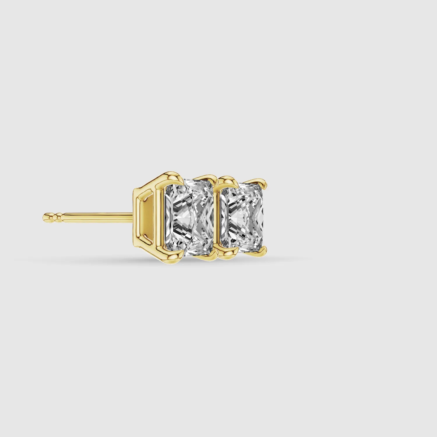 Four-Prong Solitaire Lab Grown Diamond Studs-Princess