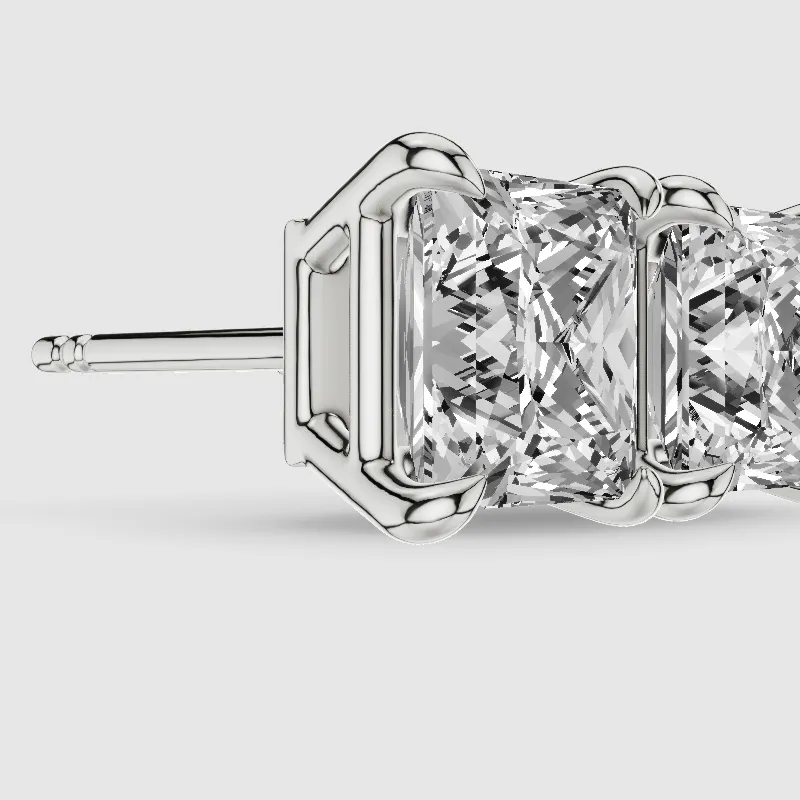 Four-Prong Solitaire Lab Grown Diamond Studs-Princess