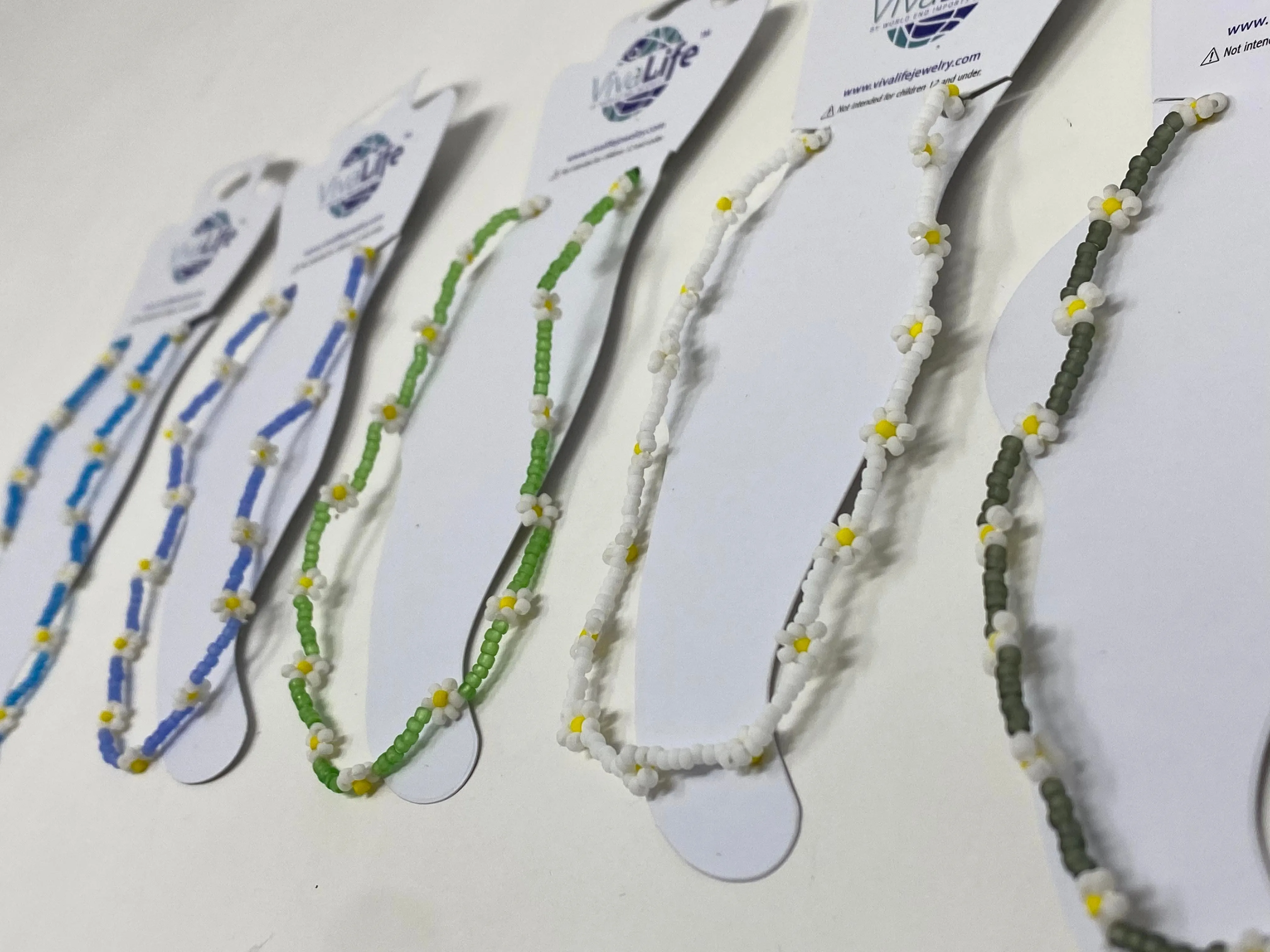 Frosted Daisy Bead Anklet - Final Sale