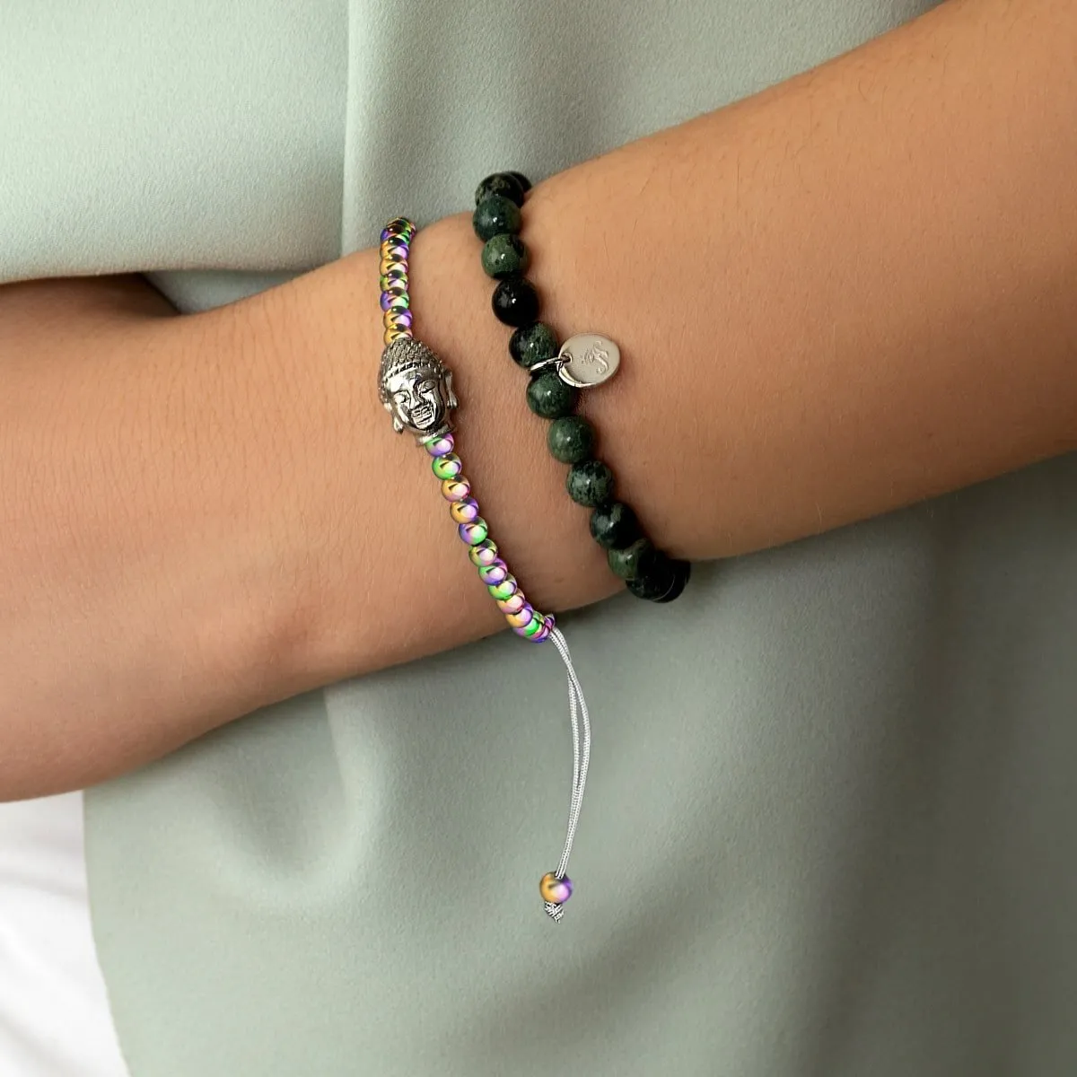 Gilded Buddha | Unicorn Silver x White | Charmballa Bracelet