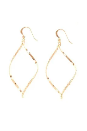 Gilded Twirl Gold Drop Hoop Earrings