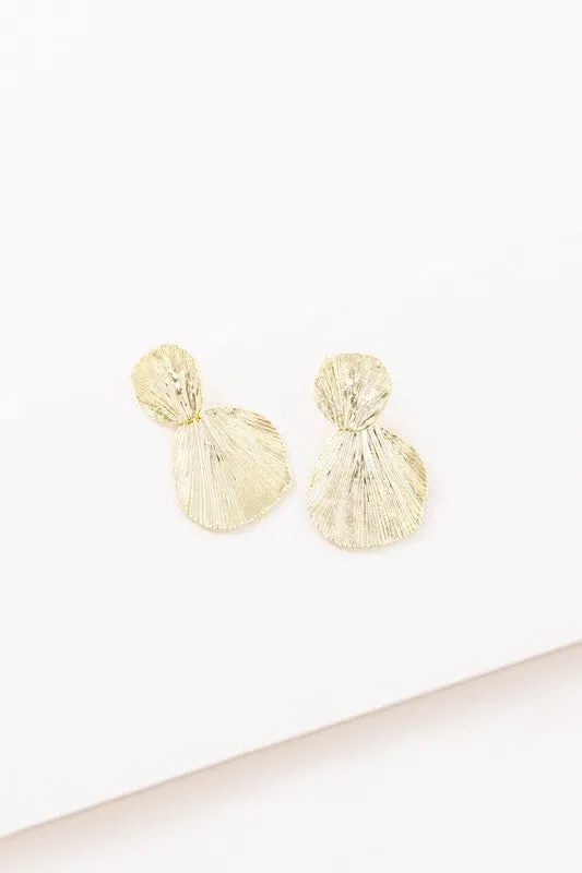 Gold Shell Drop Earrings