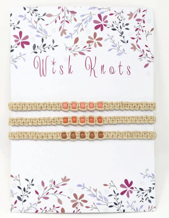 Hemp Macrame Bracelet - Copper Beach Holiday Bracelet. Stacking Bracelet.