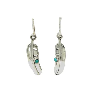 High Shine Feather Earrings with Turquoise