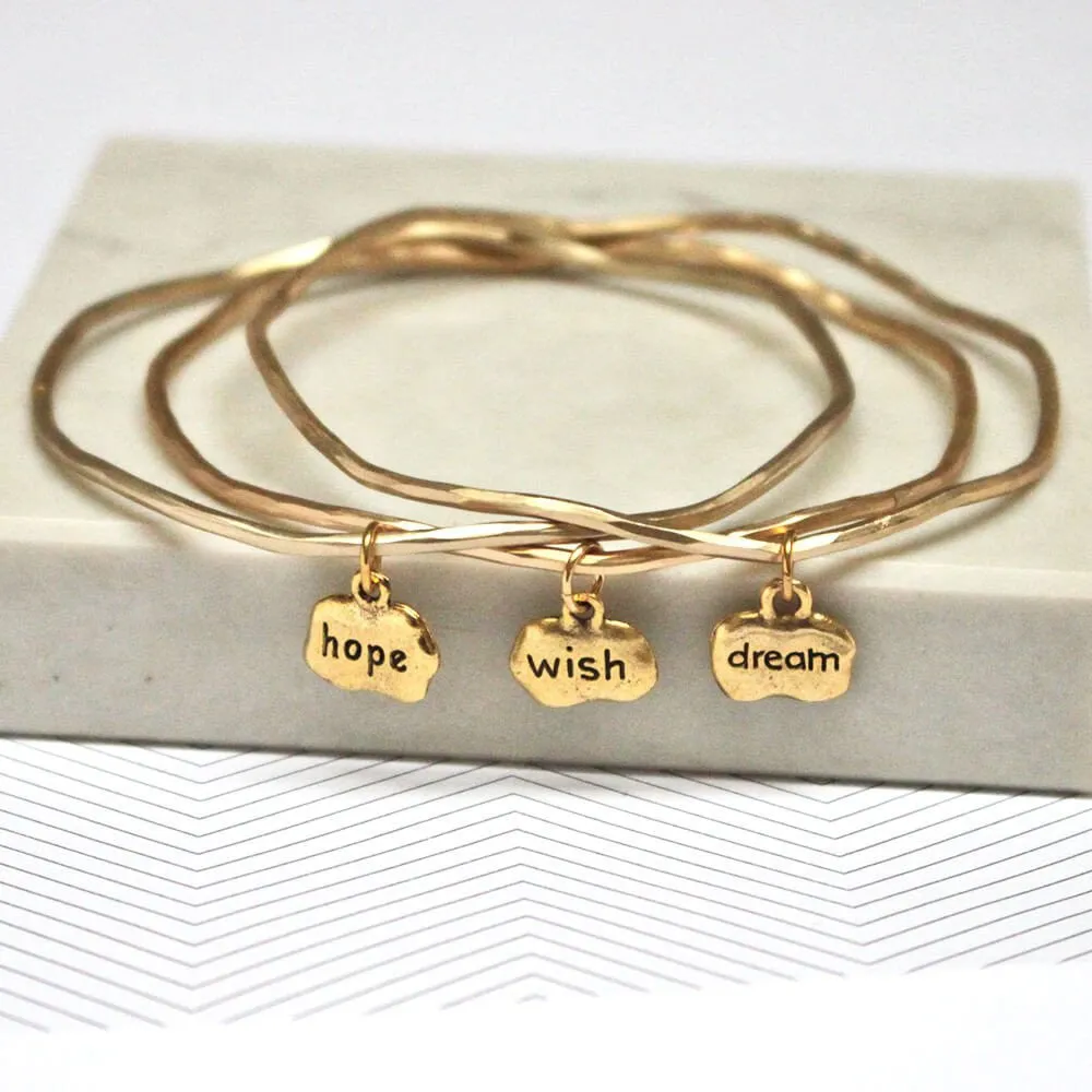 Hope Wish Dream Mantra Bangles