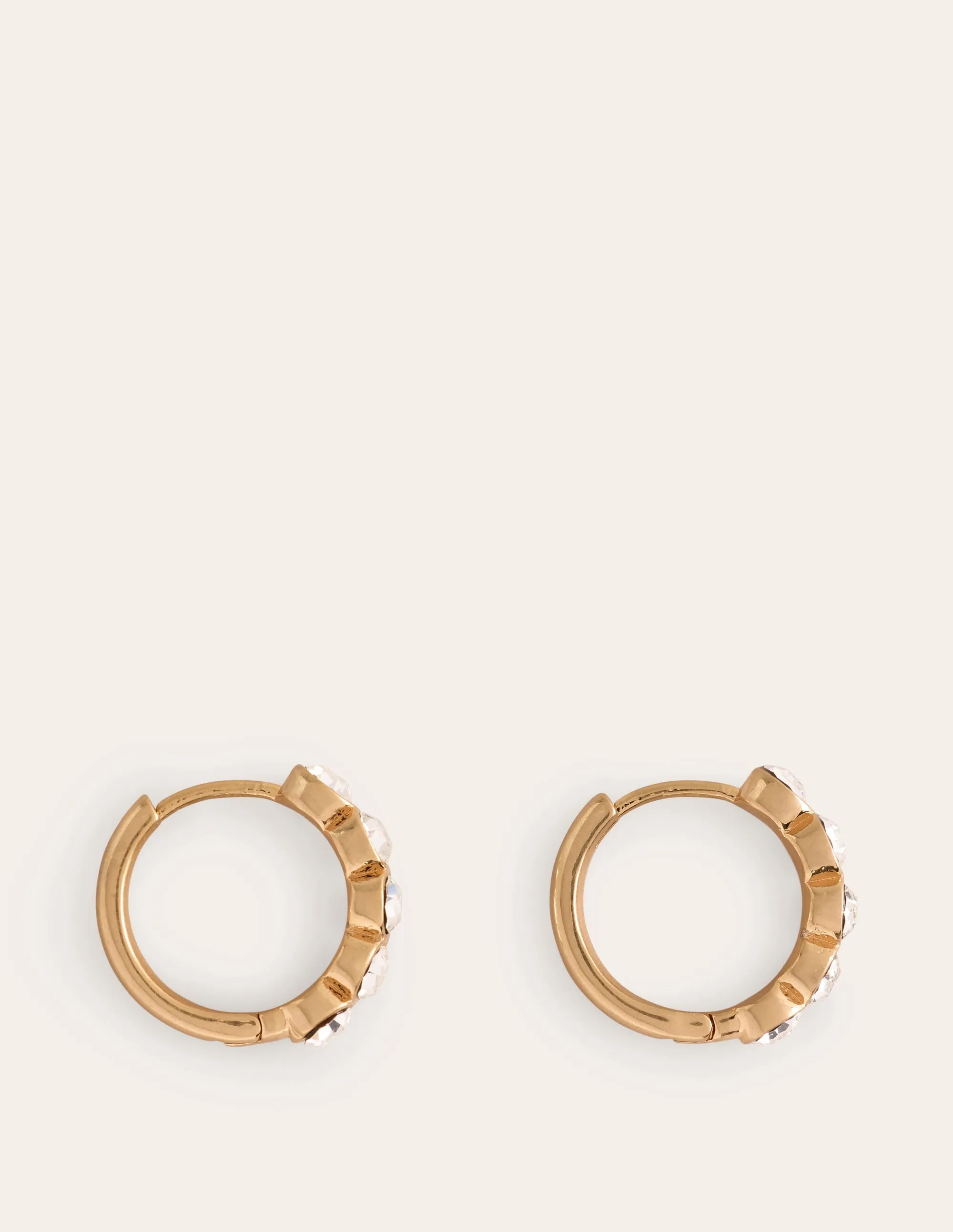 Jewelled Huggie Earrings-Clear