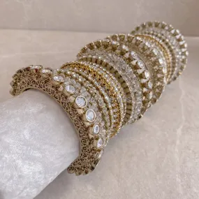 Jodhaa Luxury Bangle Stack - Clear Crystal