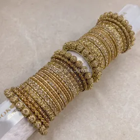 Jodhaa Luxury Bangle stack -Golden