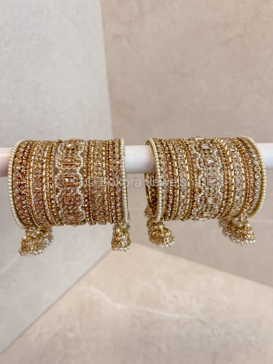 Julekha Golden Bridal Bangles Stack