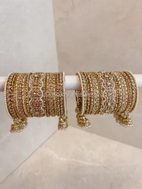 Julekha Golden Bridal Bangles Stack
