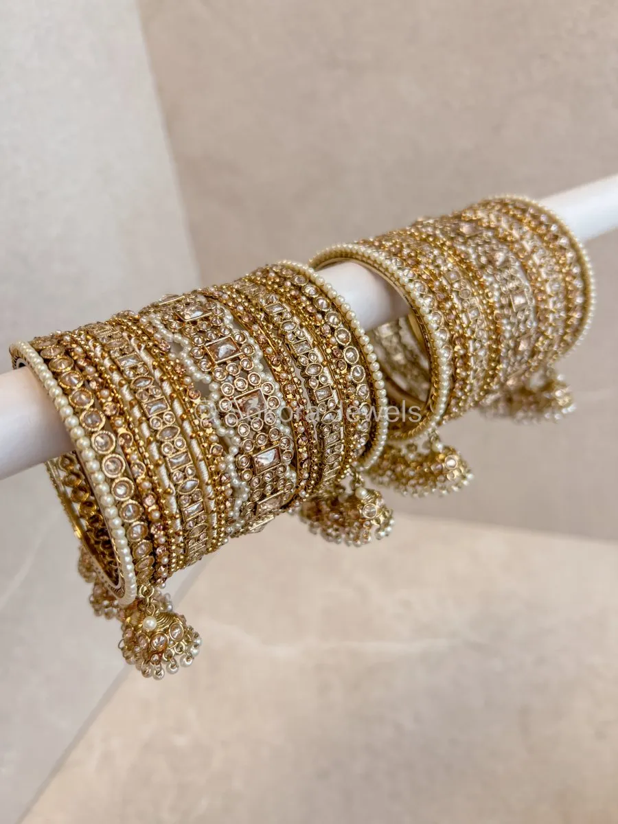 Julekha Golden Bridal Bangles Stack