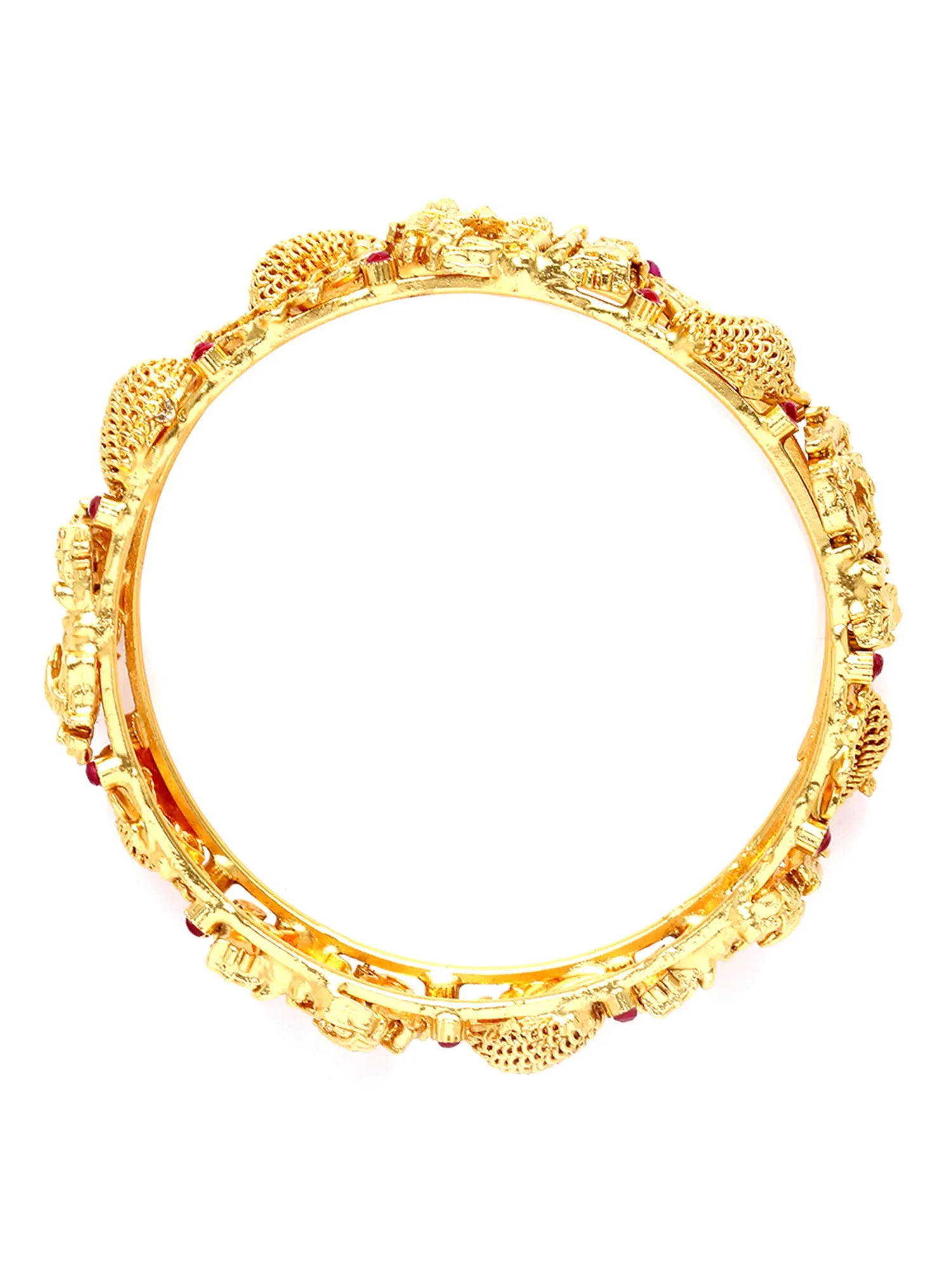Karatcart Gold Plated Set of 2 Shri Ram Bangles for Women