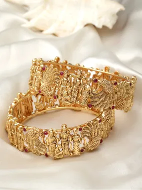 Karatcart Gold Plated Set of 2 Shri Ram Bangles for Women