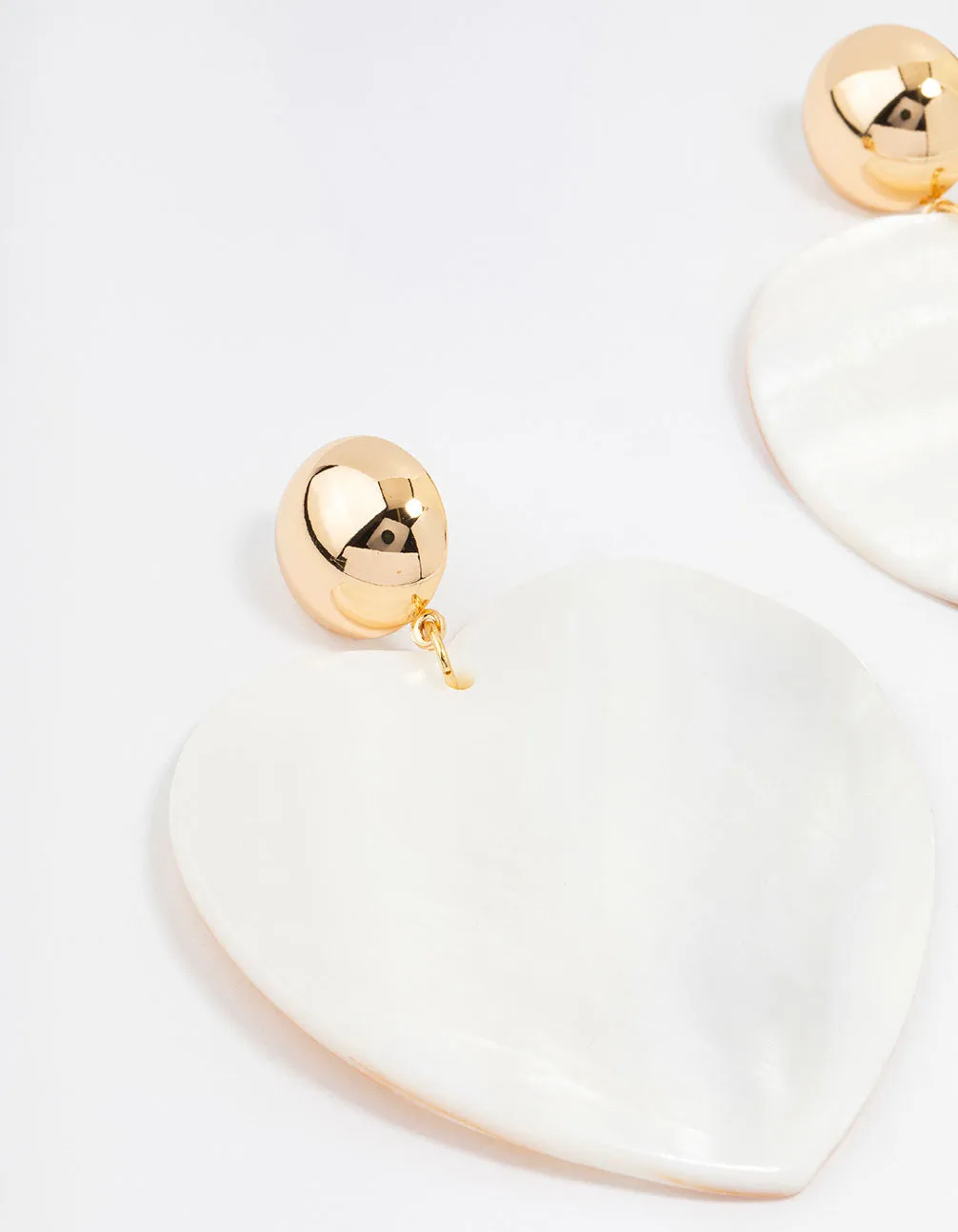 Large Shell Heart Drop Earrings