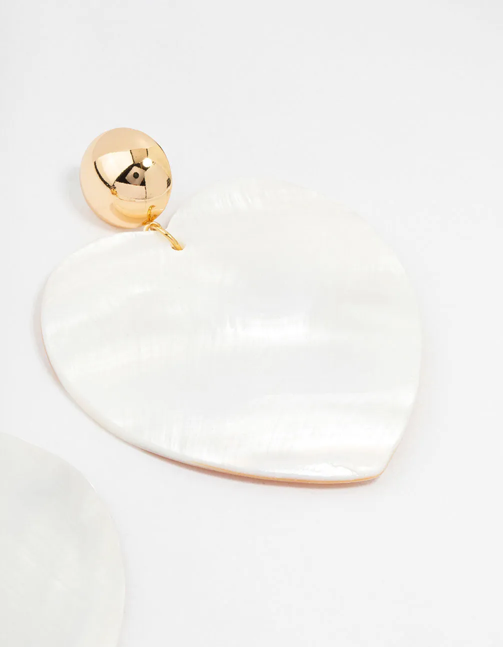 Large Shell Heart Drop Earrings