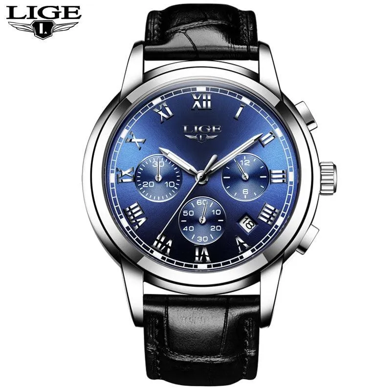 LIGE Mens Watches Fashion Top Brand Luxury Business Automatic Mechanical Watch Men Casual Waterproof Watch Relogio Masculino Box