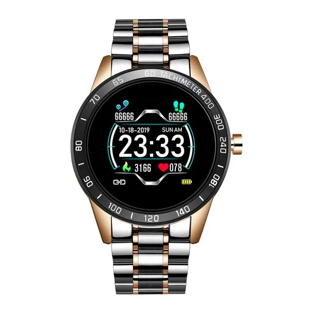 LIGE Steel Band Smart Watch Men Heart Rate Blood Pressure Monitor Sport Multifunction Mode Fitness Tracker Waterproof Smartwatch