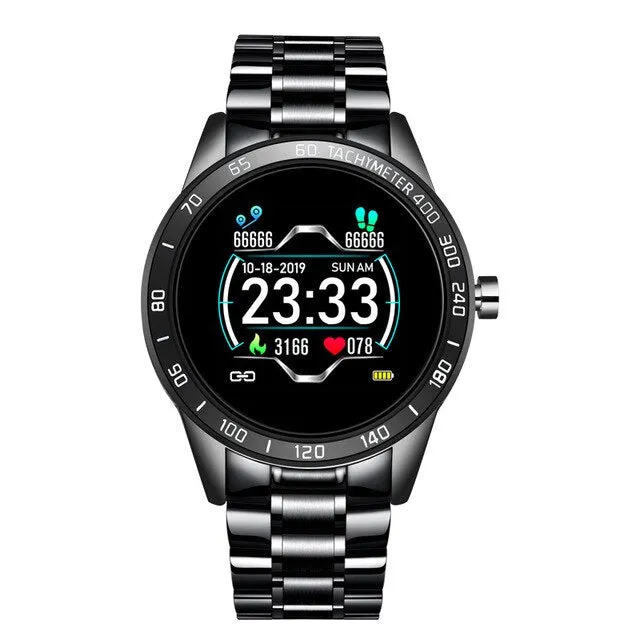 LIGE Steel Band Smart Watch Men Heart Rate Blood Pressure Monitor Sport Multifunction Mode Fitness Tracker Waterproof Smartwatch