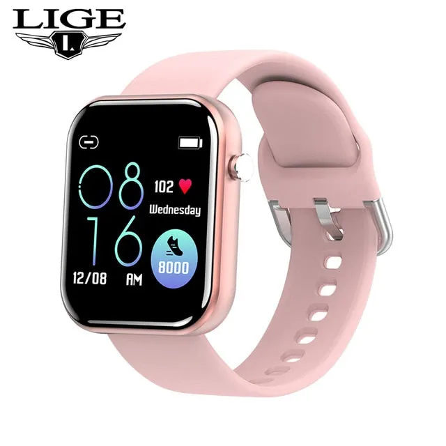 LIGE Women Smart Watch IP68 Waterproof 1.54 Full Touch Screen Sport Smart Watch Women Heart Rate Fitness Tracker Men smart watch