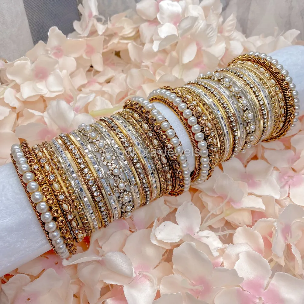 Lucie Bangle Set - Golden Shimmer