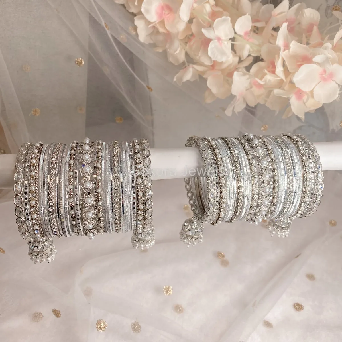 Luxury Lucie Bangle stack - Silver